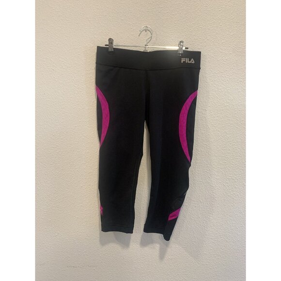 (A-18)Fila Sport capri leggings women size S black color - Picture 2 of 5
